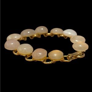 Vintage Goldtone and Moonstone  Cabochon Bracelet